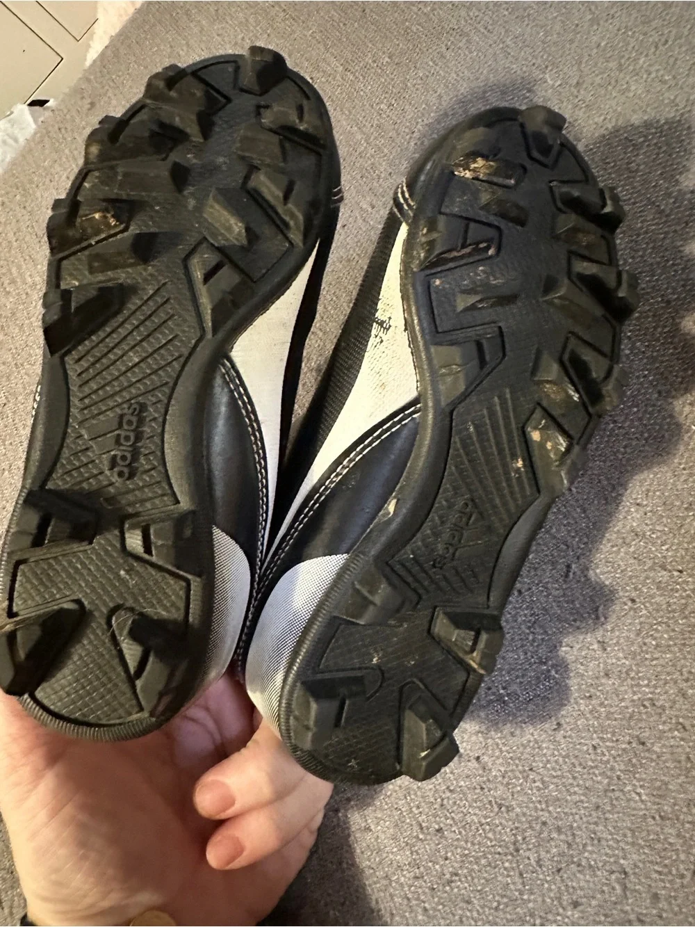 adidas kids Black Athletic Sneakers with White Stripes